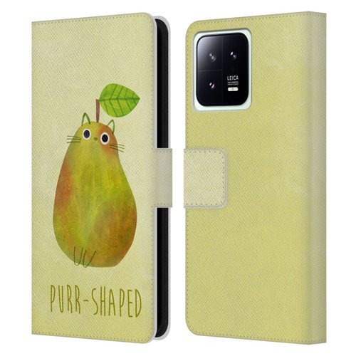 Planet Cat Puns Purr-shaped Leather Book Wallet Case Cover For Xiaomi 13 5G