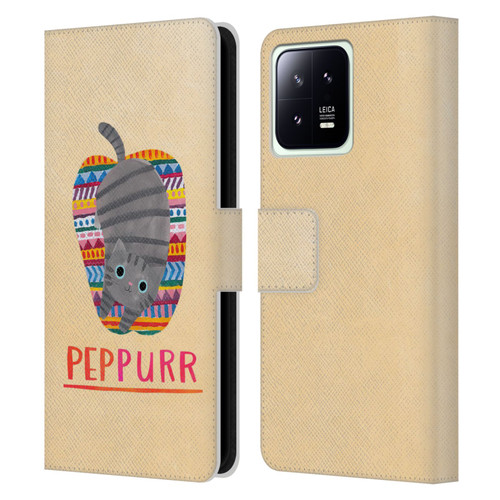 Planet Cat Puns Peppur Leather Book Wallet Case Cover For Xiaomi 13 5G