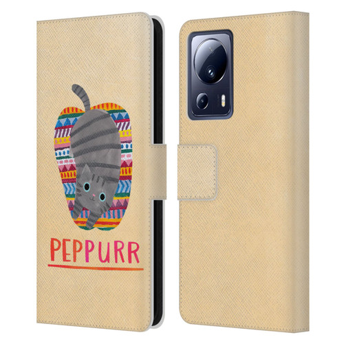 Planet Cat Puns Peppur Leather Book Wallet Case Cover For Xiaomi 13 Lite 5G