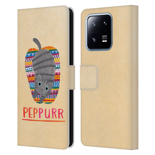 Planet Cat Puns Peppur Leather Book Wallet Case Cover For Xiaomi 13 Pro 5G