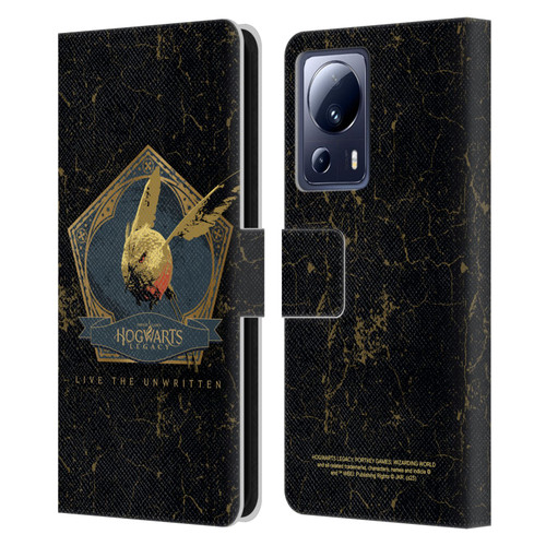 Hogwarts Legacy Graphics Golden Snidget Leather Book Wallet Case Cover For Xiaomi 13 Lite 5G