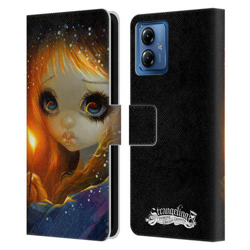 Strangeling Art The Little Match Girl Leather Book Wallet Case Cover For Motorola Moto G14