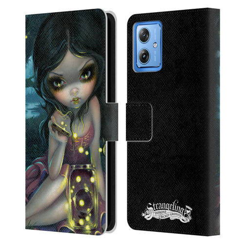 Strangeling Art Fireflies in Summer Leather Book Wallet Case Cover For Motorola Moto G54 5G