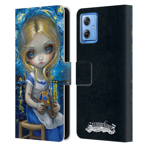 Strangeling Art Impressionist Night Leather Book Wallet Case Cover For Motorola Moto G54 5G