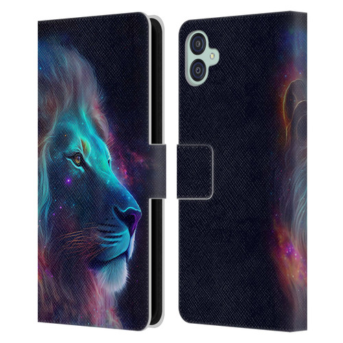Wumples Cosmic Animals Lion Leather Book Wallet Case Cover For Samsung Galaxy M04 5G / A04e