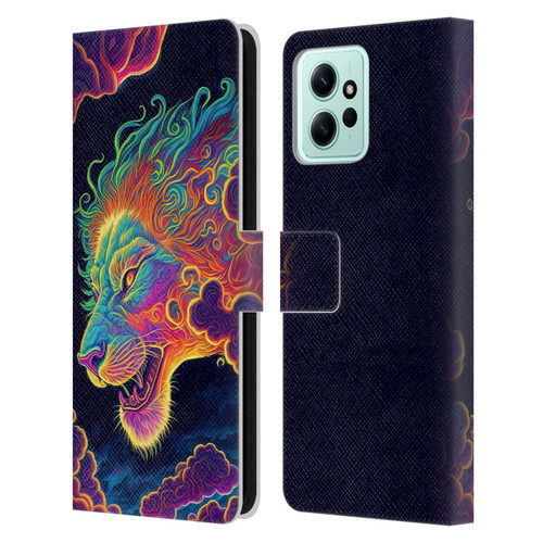 Wumples Cosmic Animals Clouded Lion Leather Book Wallet Case Cover For Xiaomi Redmi 12