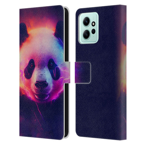 Wumples Cosmic Animals Panda Leather Book Wallet Case Cover For Xiaomi Redmi 12