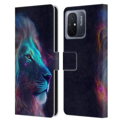Wumples Cosmic Animals Lion Leather Book Wallet Case Cover For Xiaomi Redmi 12C