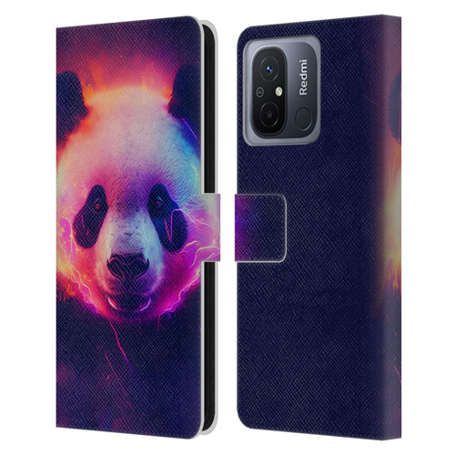 Wumples Cosmic Animals Panda Leather Book Wallet Case Cover For Xiaomi Redmi 12C