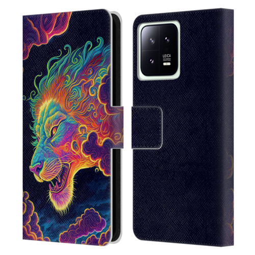 Wumples Cosmic Animals Clouded Lion Leather Book Wallet Case Cover For Xiaomi 13 5G