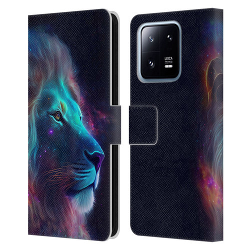 Wumples Cosmic Animals Lion Leather Book Wallet Case Cover For Xiaomi 13 Pro 5G