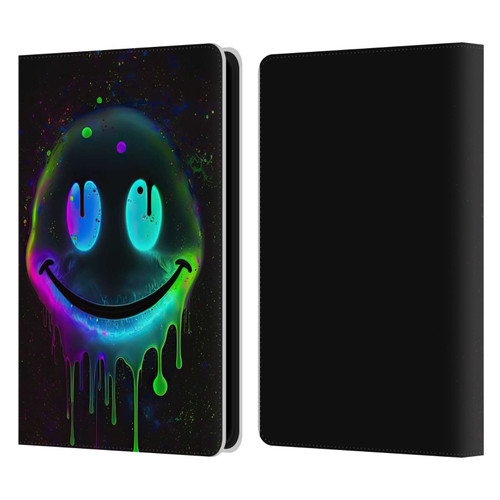 Wumples Cosmic Arts Drip Smiley Leather Book Wallet Case Cover For Amazon Kindle Paperwhite 5 (2021)