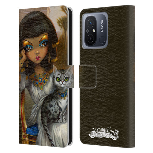 Strangeling Art Egyptian Girl with Cat Leather Book Wallet Case Cover For Xiaomi Redmi 12C