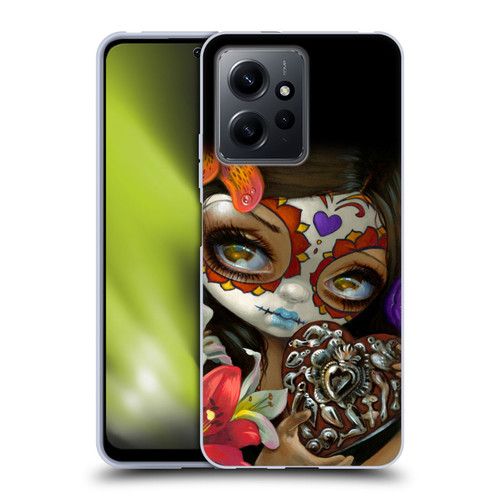 Strangeling Art Day of Dead Heart Charm Soft Gel Case for Xiaomi Redmi Note 12 4G