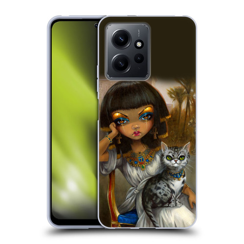 Strangeling Art Egyptian Girl with Cat Soft Gel Case for Xiaomi Redmi Note 12 4G