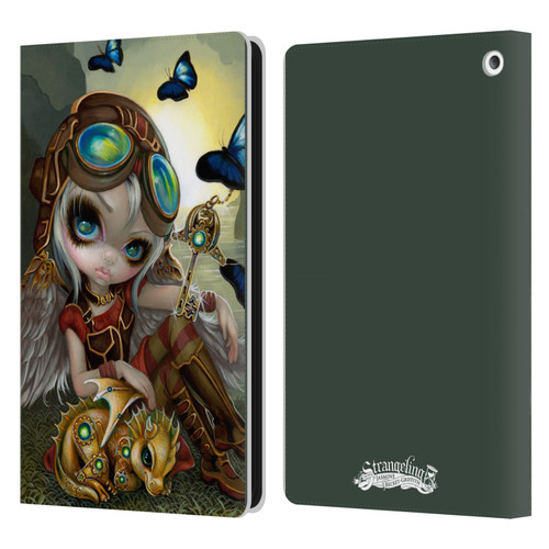 Strangeling Dragon Steampunk Fairy Leather Book Wallet Case Cover For Amazon Fire HD 8/Fire HD 8 Plus 2020