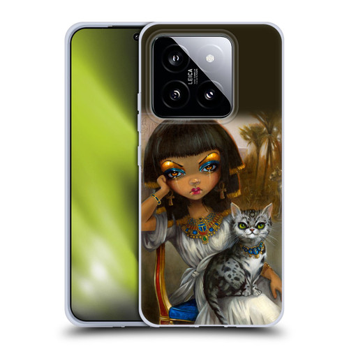 Strangeling Art Egyptian Girl with Cat Soft Gel Case for Xiaomi 14