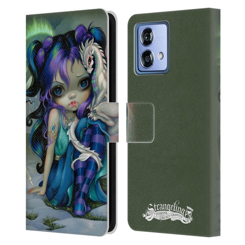 Strangeling Dragon Frost Winter Fairy Leather Book Wallet Case Cover For Motorola Moto G84 5G