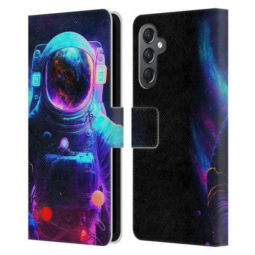 Wumples Cosmic Arts Astronaut Leather Book Wallet Case Cover For Samsung Galaxy A25 5G