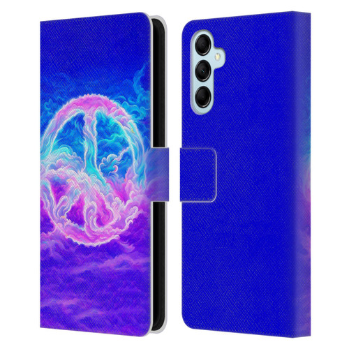 Wumples Cosmic Arts Clouded Peace Symbol Leather Book Wallet Case Cover For Samsung Galaxy M14 5G