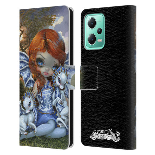 Strangeling Dragon Blue Willow Fairy Leather Book Wallet Case Cover For Xiaomi Redmi Note 12 5G