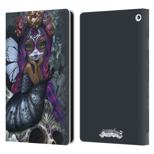 Strangeling Fairy Art Day of Dead Skull Leather Book Wallet Case Cover For Amazon Fire HD 8/Fire HD 8 Plus 2020