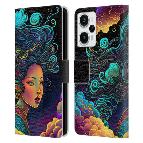 Wumples Cosmic Arts Cloud Goddess Leather Book Wallet Case Cover For Xiaomi Redmi Note 12T