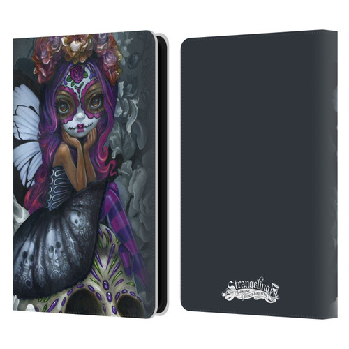 Strangeling Fairy Art Day of Dead Skull Leather Book Wallet Case Cover For Amazon Kindle Paperwhite 5 (2021)