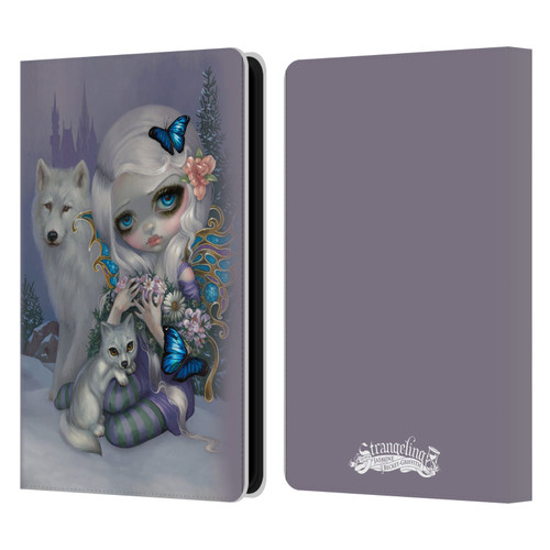 Strangeling Fairy Art Winter with Wolf Leather Book Wallet Case Cover For Amazon Kindle Paperwhite 5 (2021)