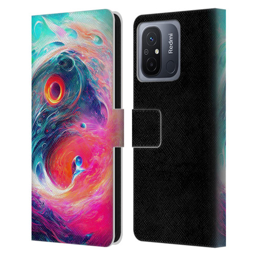 Wumples Cosmic Arts Blue And Pink Yin Yang Vortex Leather Book Wallet Case Cover For Xiaomi Redmi 12C