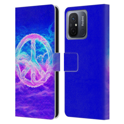 Wumples Cosmic Arts Clouded Peace Symbol Leather Book Wallet Case Cover For Xiaomi Redmi 12C