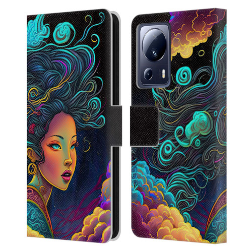 Wumples Cosmic Arts Cloud Goddess Leather Book Wallet Case Cover For Xiaomi 13 Lite 5G