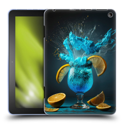 Spacescapes Cocktails Blue Lagoon Explosion Soft Gel Case for Amazon Fire HD 8/Fire HD 8 Plus 2020