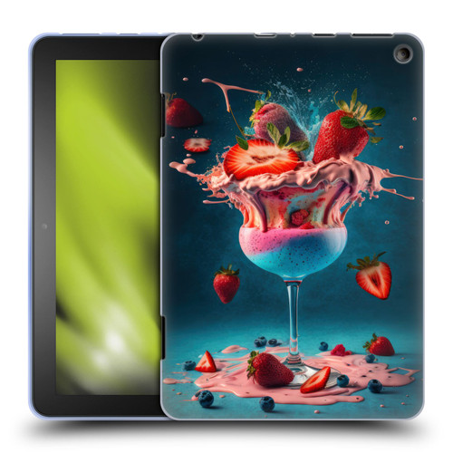 Spacescapes Cocktails Frozen Strawberry Daiquiri Soft Gel Case for Amazon Fire HD 8/Fire HD 8 Plus 2020