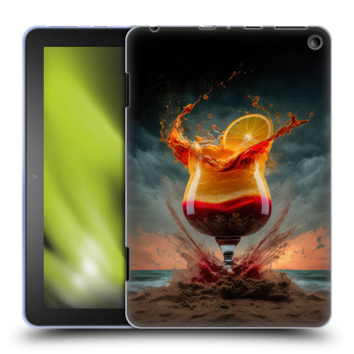 Spacescapes Cocktails Summer On The Beach Soft Gel Case for Amazon Fire HD 8/Fire HD 8 Plus 2020