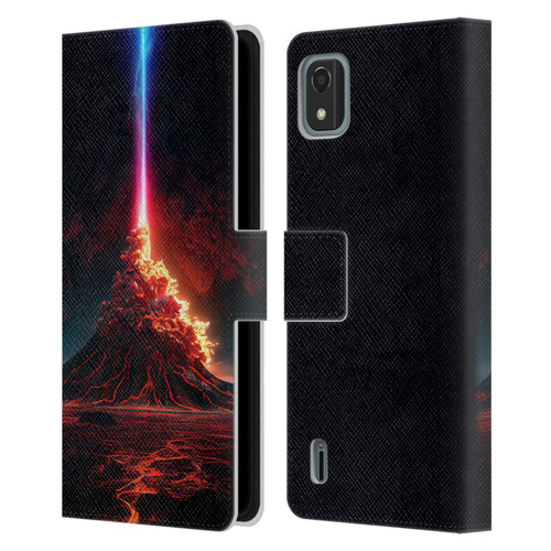 Wumples Cosmic Universe Int Eruption Leather Book Wallet Case Cover For Nokia C2 2nd Edition