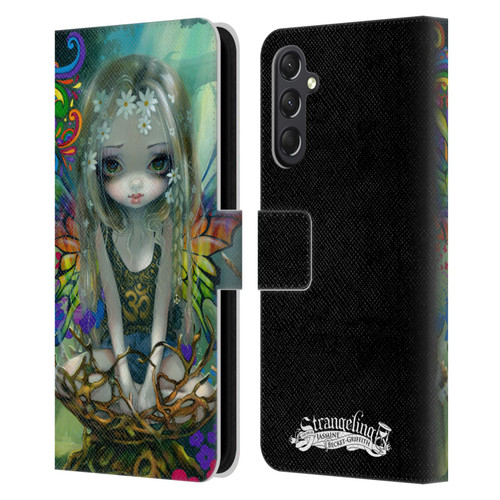 Strangeling Fairy Art Rainbow Winged Leather Book Wallet Case Cover For Samsung Galaxy A24 4G / M34 5G