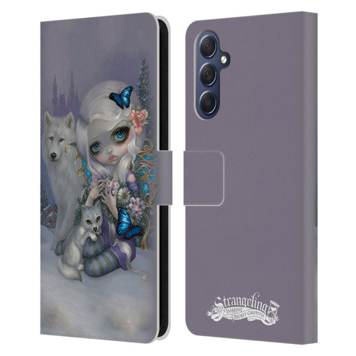 Strangeling Fairy Art Winter with Wolf Leather Book Wallet Case Cover For Samsung Galaxy M54 5G
