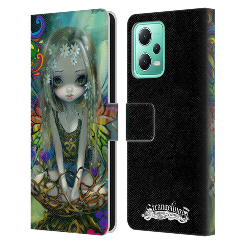Strangeling Fairy Art Rainbow Winged Leather Book Wallet Case Cover For Xiaomi Redmi Note 12 5G