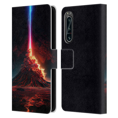 Wumples Cosmic Universe Int Eruption Leather Book Wallet Case Cover For Sony Xperia 5 IV
