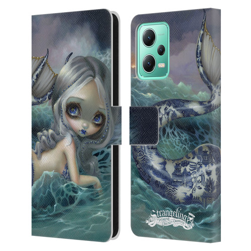 Strangeling Mermaid Blue Willow Tail Leather Book Wallet Case Cover For Xiaomi Redmi Note 12 5G