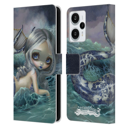 Strangeling Mermaid Blue Willow Tail Leather Book Wallet Case Cover For Xiaomi Redmi Note 12T