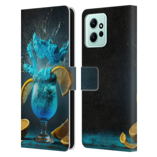 Spacescapes Cocktails Blue Lagoon Explosion Leather Book Wallet Case Cover For Xiaomi Redmi 12