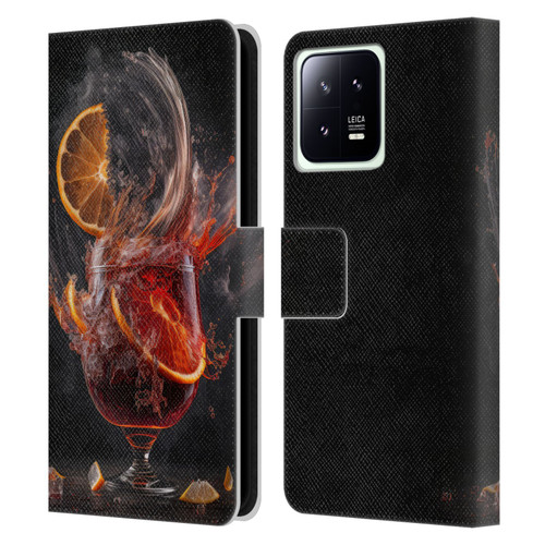 Spacescapes Cocktails Gin Explosion, Negroni Leather Book Wallet Case Cover For Xiaomi 13 5G