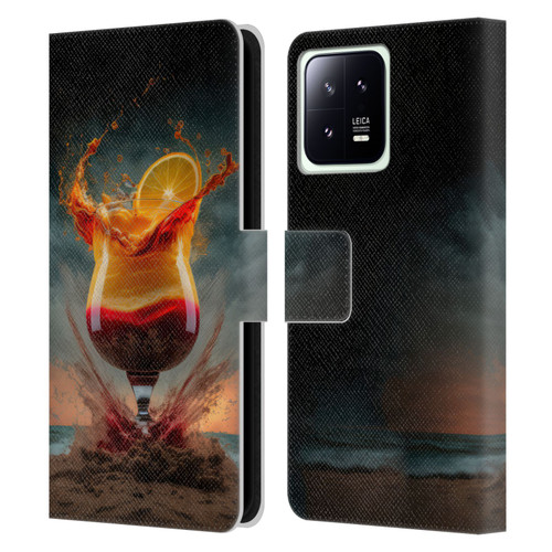 Spacescapes Cocktails Summer On The Beach Leather Book Wallet Case Cover For Xiaomi 13 5G