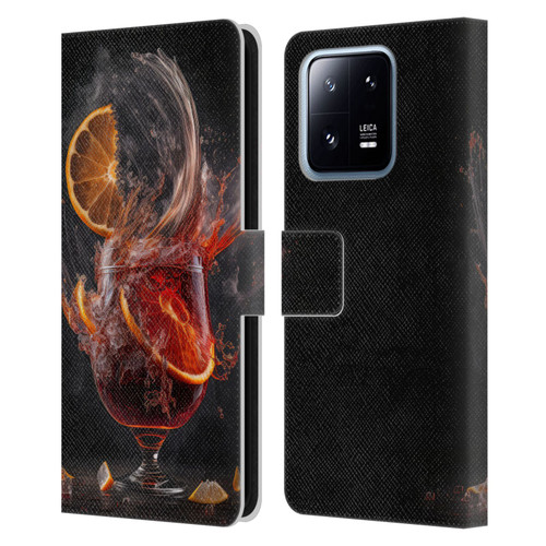 Spacescapes Cocktails Gin Explosion, Negroni Leather Book Wallet Case Cover For Xiaomi 13 Pro 5G
