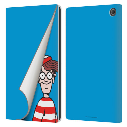 Where's Wally? Graphics Peek Leather Book Wallet Case Cover For Amazon Fire Max 11 2023