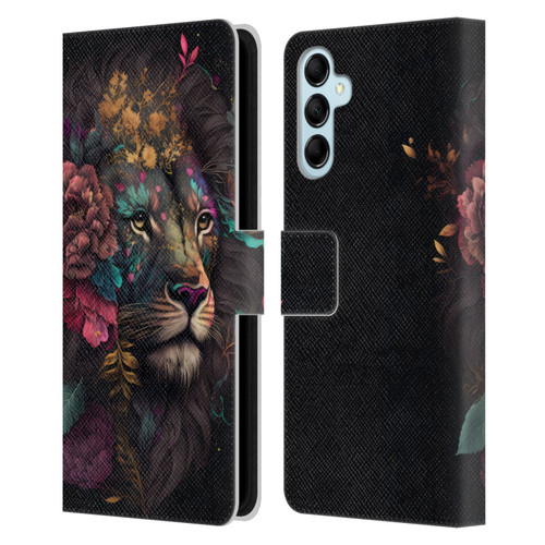 Spacescapes Floral Lions Ethereal Petals Leather Book Wallet Case Cover For Samsung Galaxy M14 5G