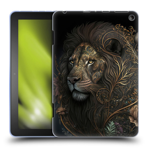 Spacescapes Floral Lions Golden Bloom Soft Gel Case for Amazon Fire HD 8/Fire HD 8 Plus 2020