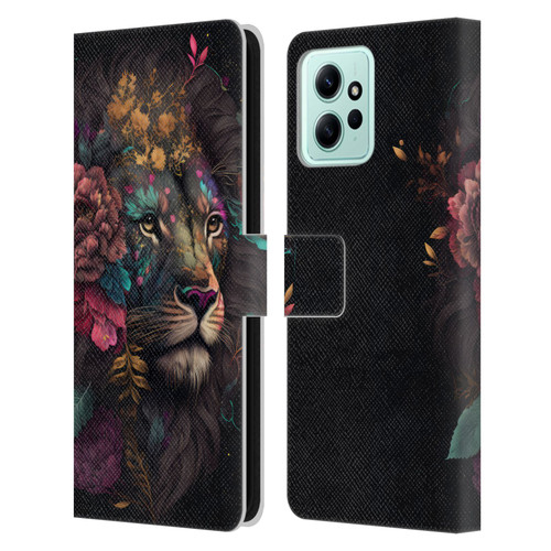 Spacescapes Floral Lions Ethereal Petals Leather Book Wallet Case Cover For Xiaomi Redmi 12